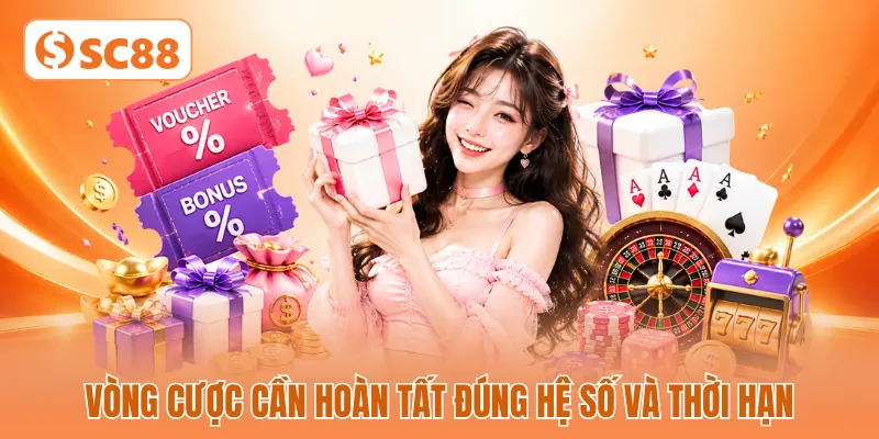 Vòng cược cần hoàn tất đúng hệ số và thời hạn